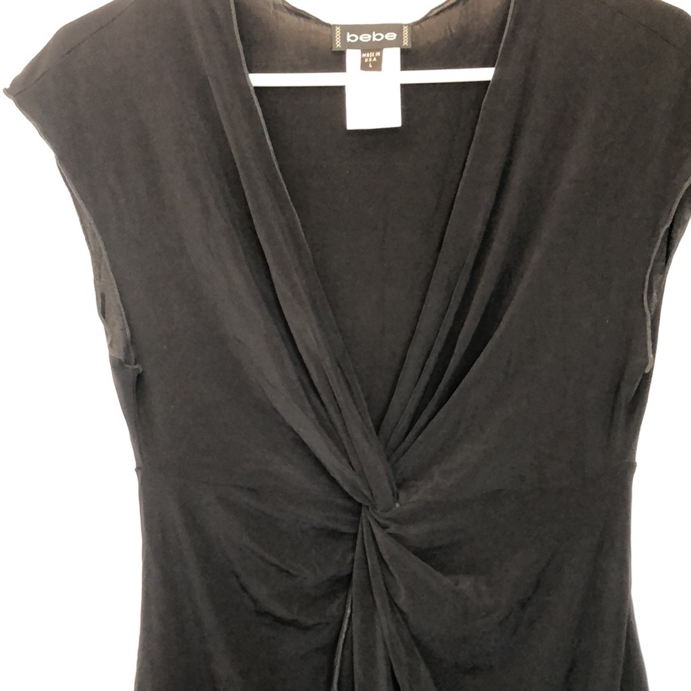 Bebe black v-neck top